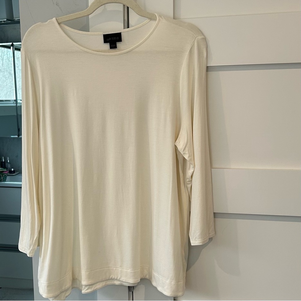 J Jill Wearever Collection Cream Color Top - Sz L